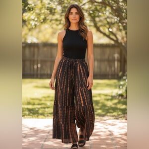 Black and Brown Tie-Dye palazzo pants